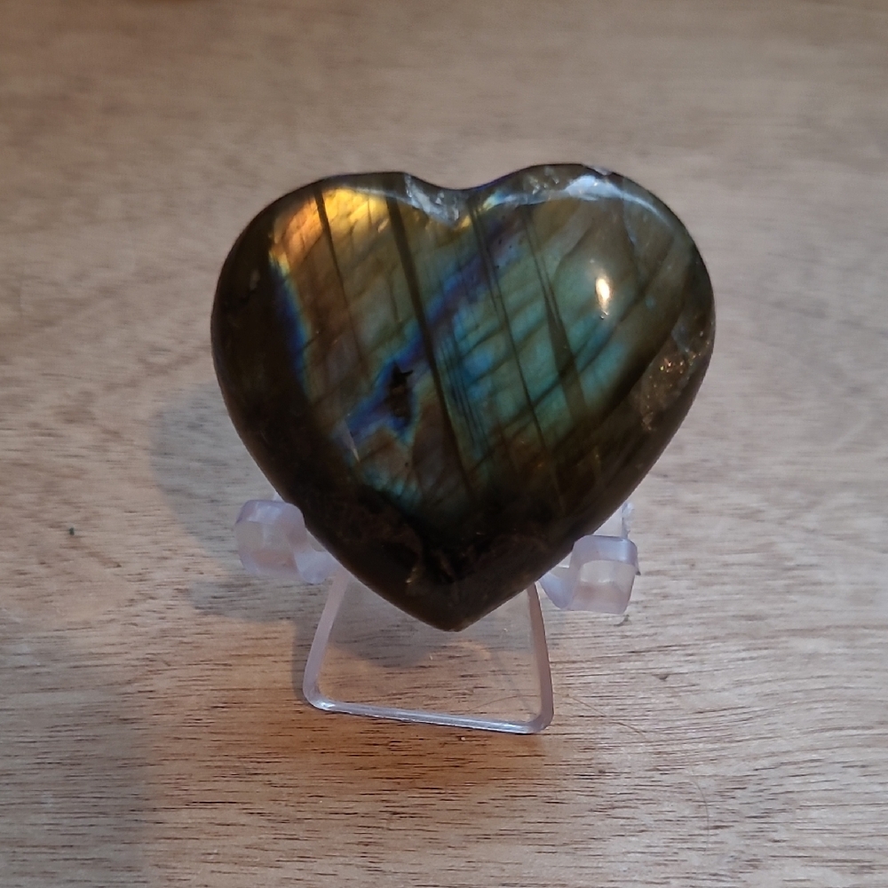 Labradorite Heart Stone Home Accent